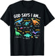 Kids Christian Lovers God Says I Am Space Dinosaur Kids Jesus T-Shirt - T-Shirt | Black