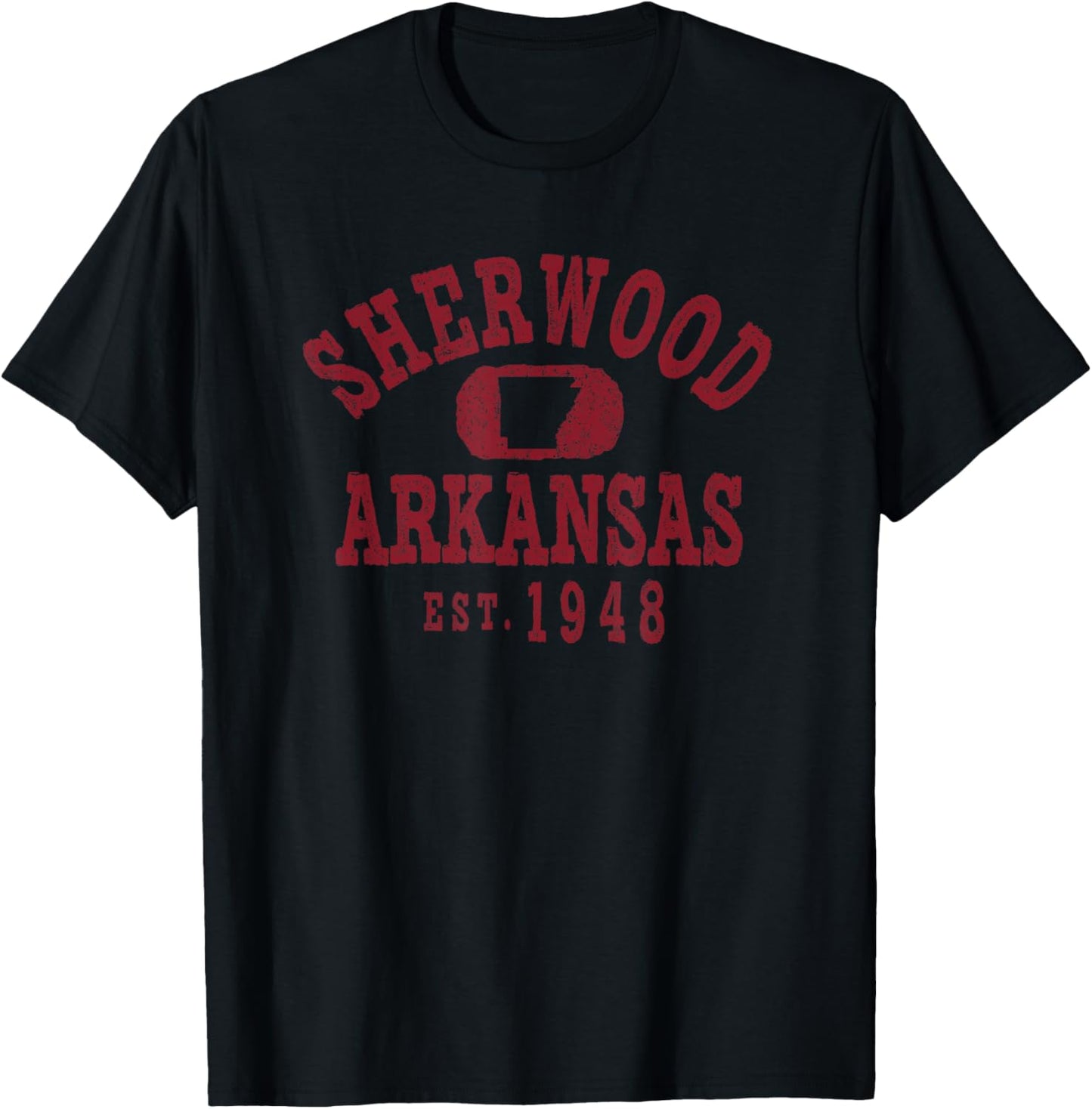 Vintage Sherwood Arkansas AR Retro City T-Shirt - T-Shirt | Black