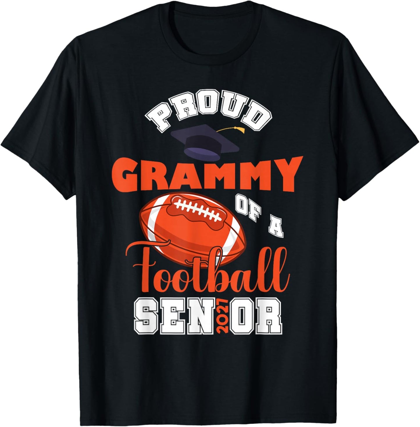 Proud Grammy of Football Senior Family School Graduation T-Shirt - T-Shirt | Black