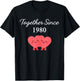 Together Since 1980 46th Anniversary Romantic Love Graphic T-Shirt - T-Shirt | Black