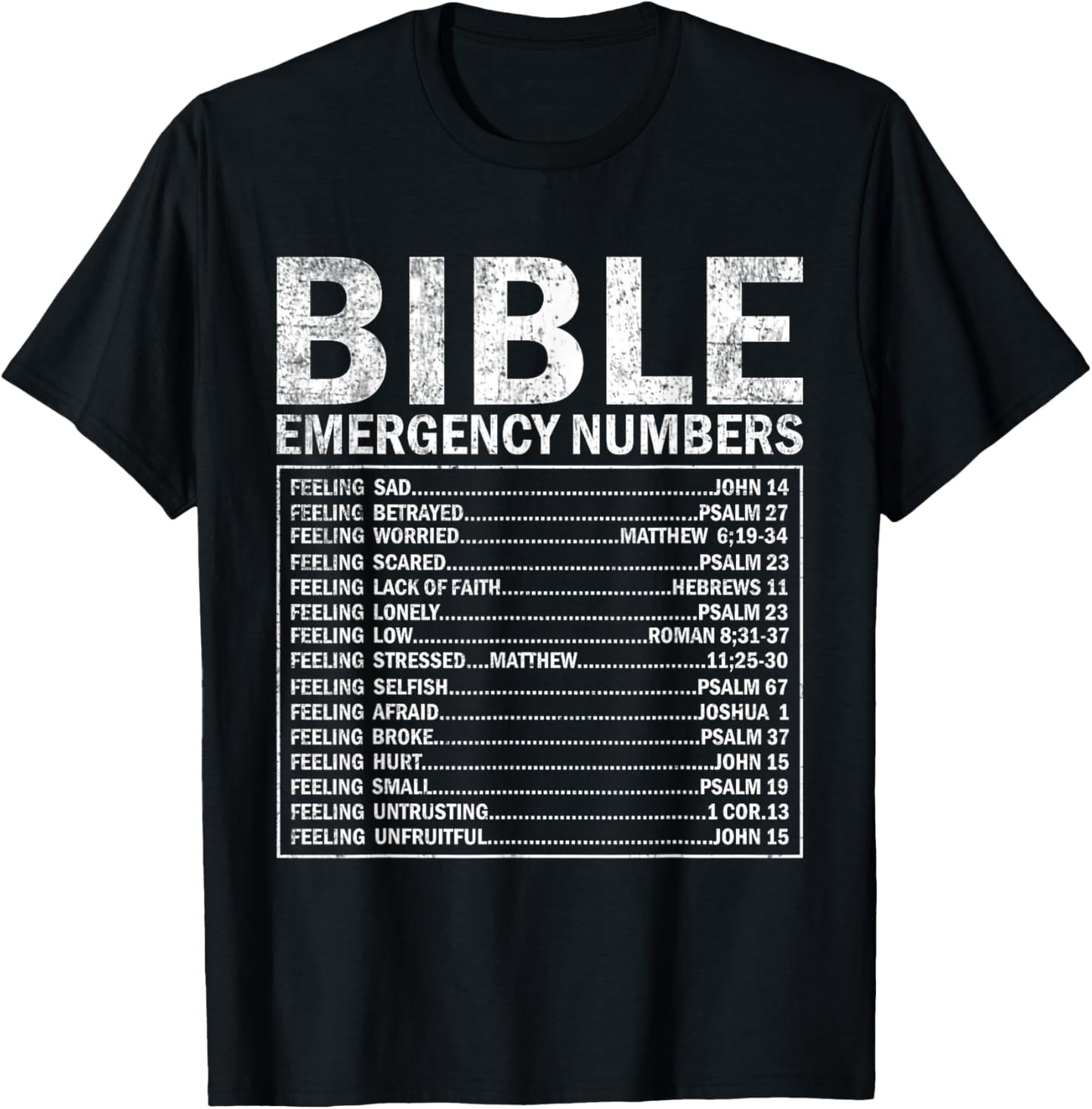 Christian Bible Emergency Numbers Cute Christian T-Shirt - T-Shirt | Black