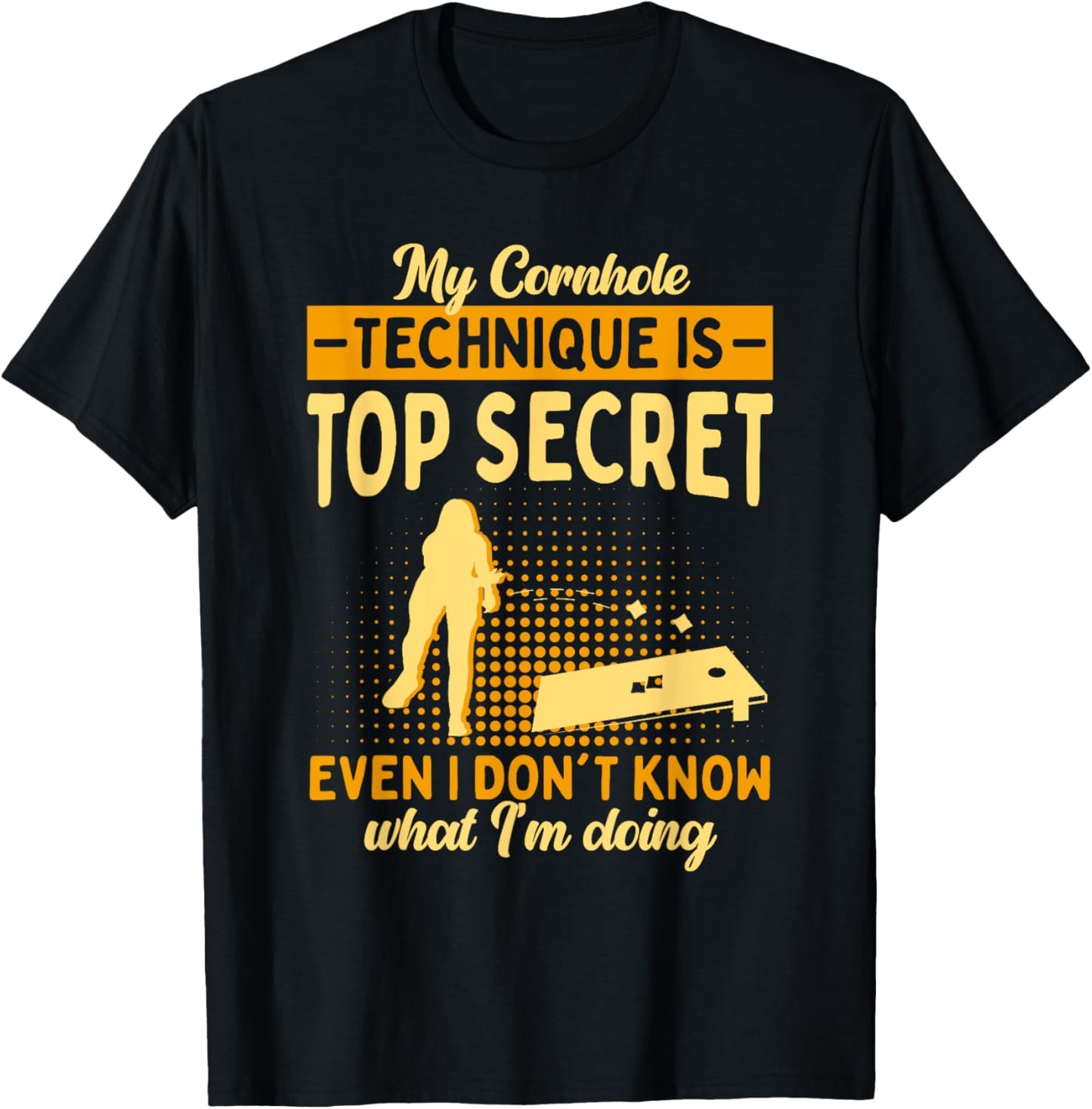Funny Bean Bags Corn Hole Women Cornhole T-Shirt - T-Shirt | Black