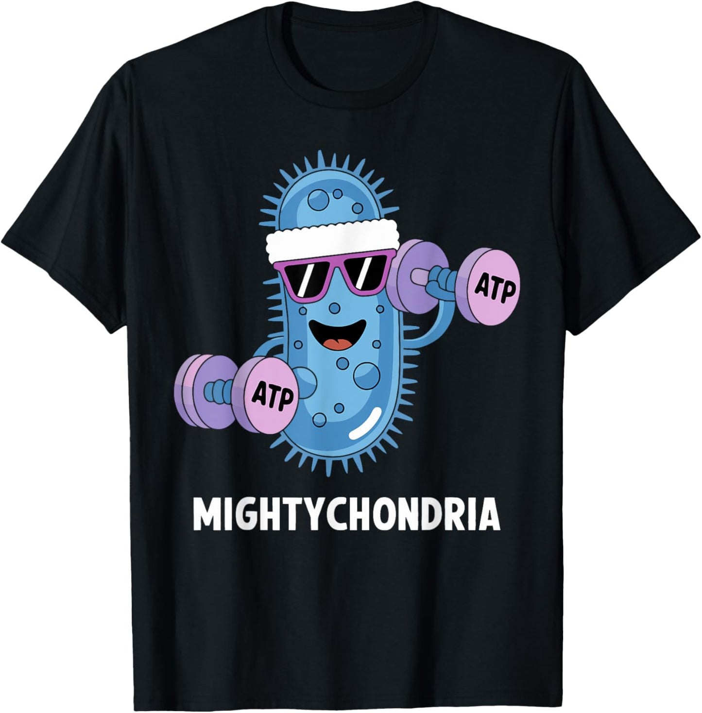Mightychondria Funny Science Gym ATP Biology Workout T-Shirt - T-Shirt | Black