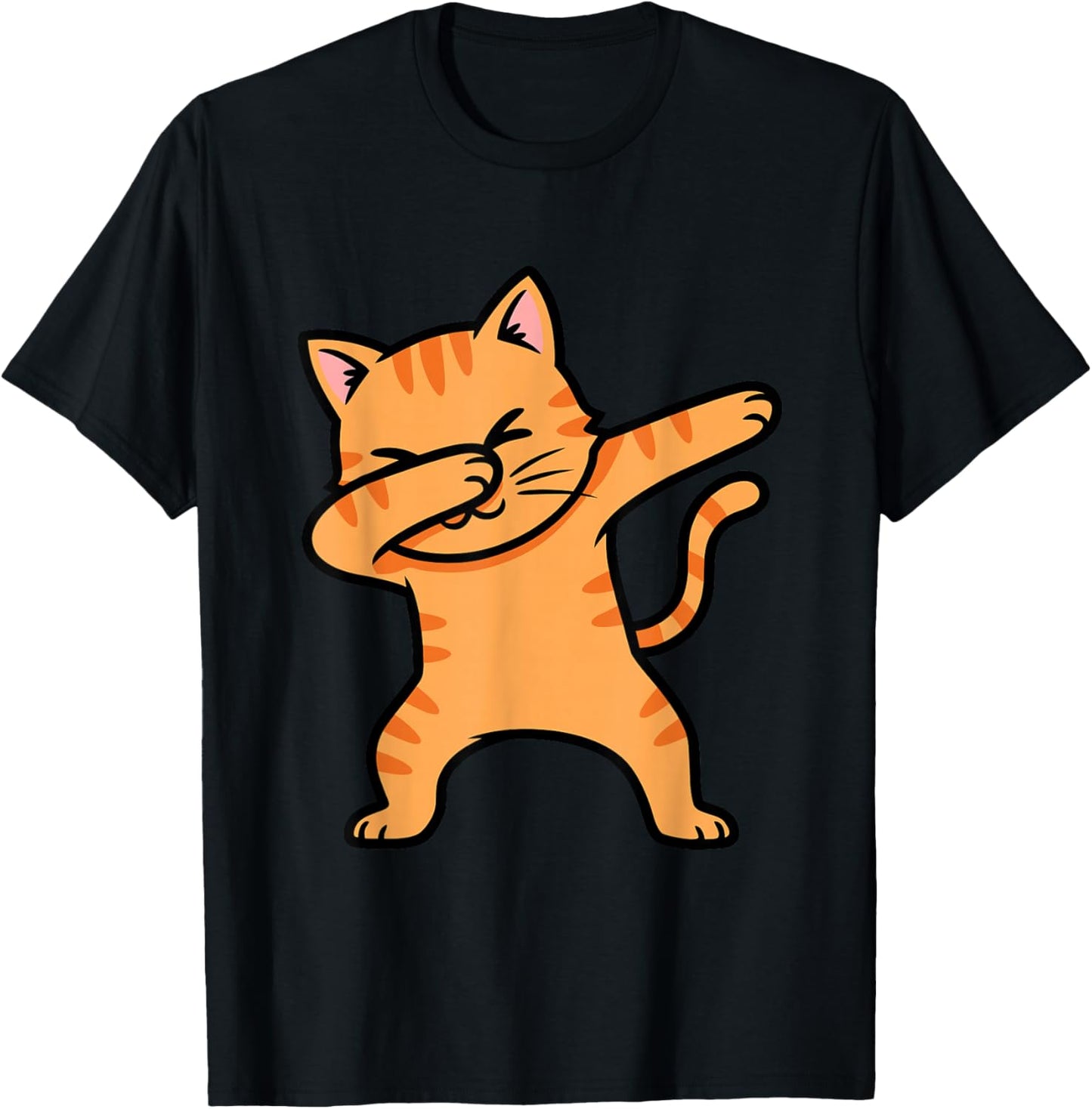 Orange Tabby Cat Dabbing T-Shirt - T-Shirt | Black