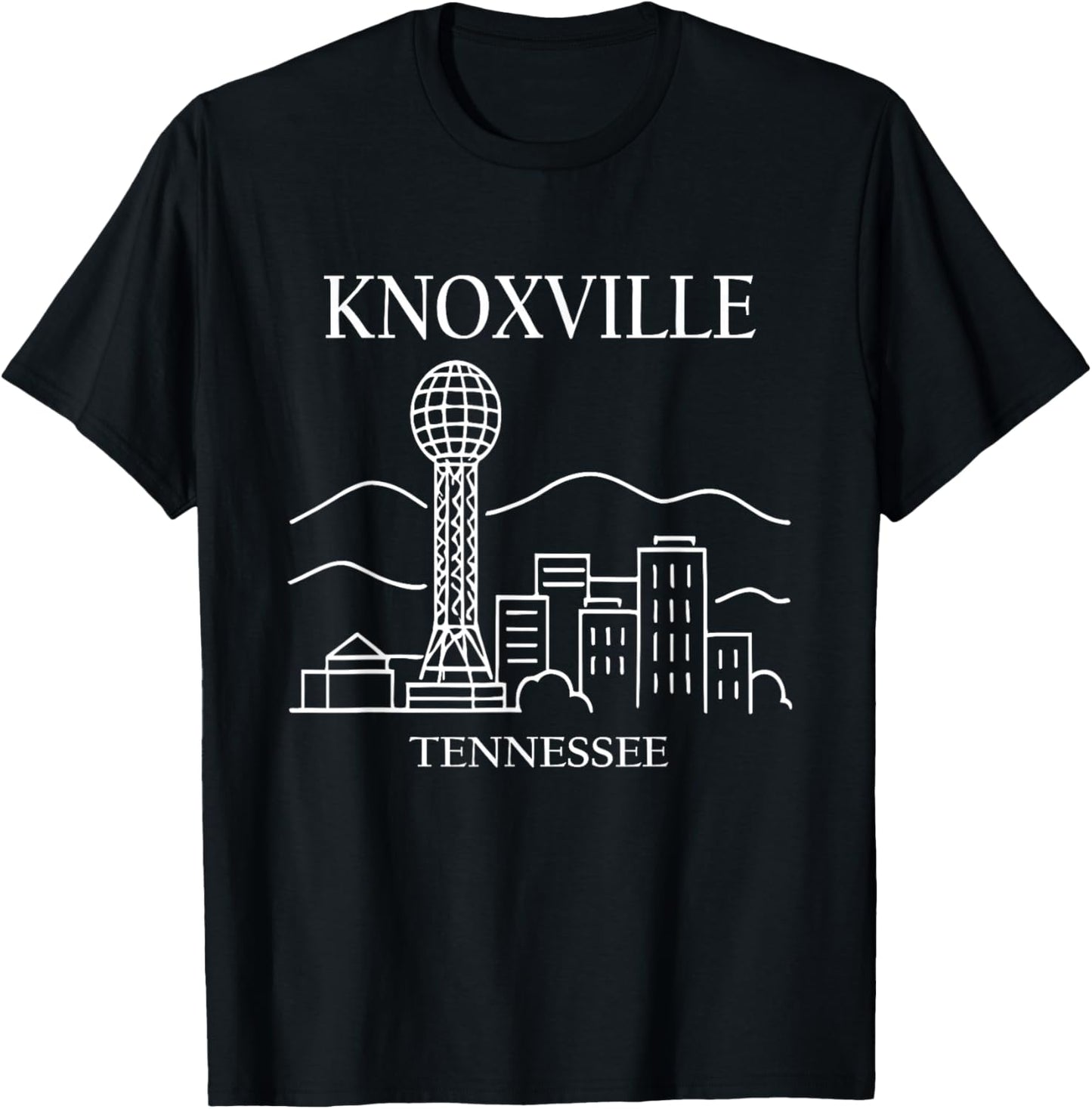 Knoxville Tennessee Minimalist City Skyline Travel Souvenir T-Shirt - T-Shirt | Black