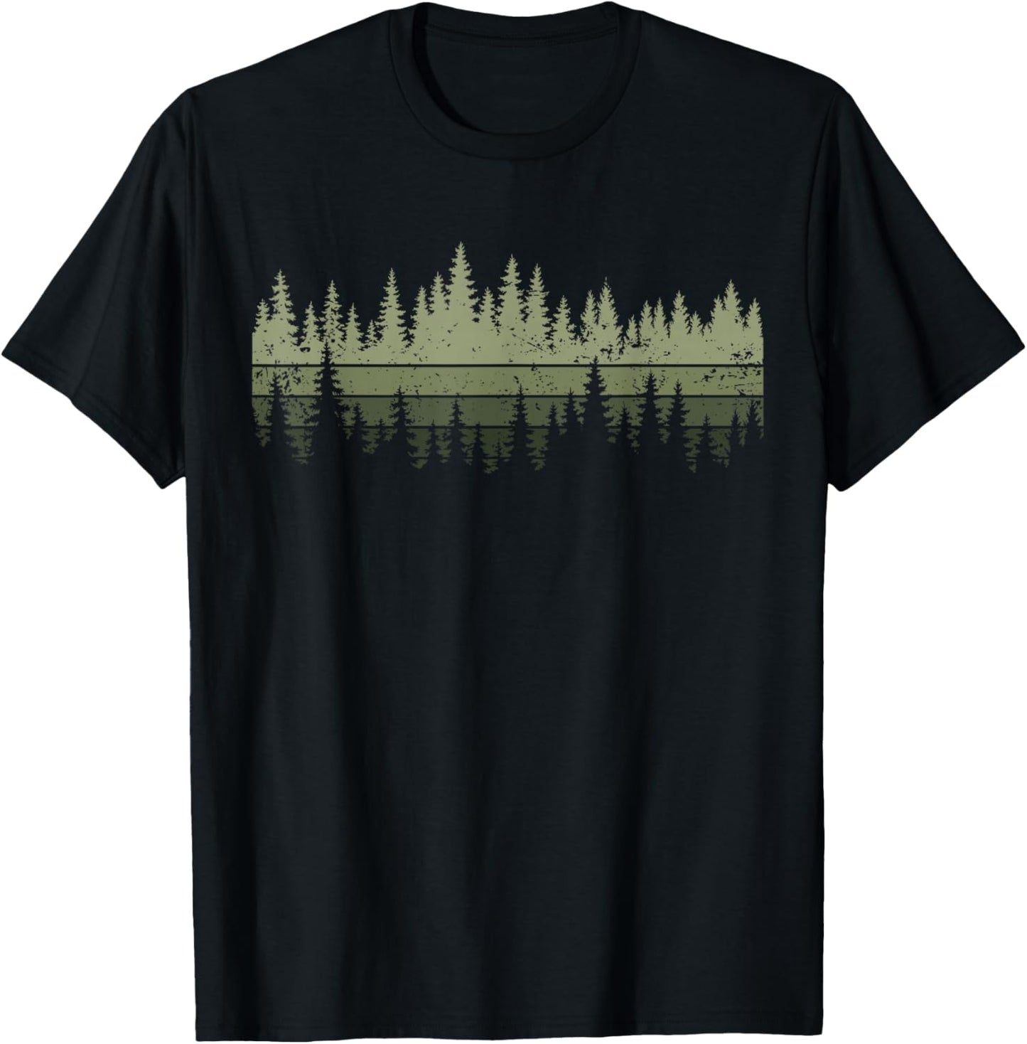 Outdoors Nature Forest Retro T-Shirt - T-Shirt | Black