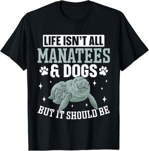 Manatee Sea Animal Dogs Manatee T-Shirt - T-Shirt | Black