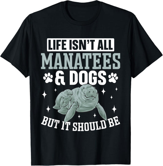Manatee Sea Animal Dogs Manatee T-Shirt - T-Shirt | Black