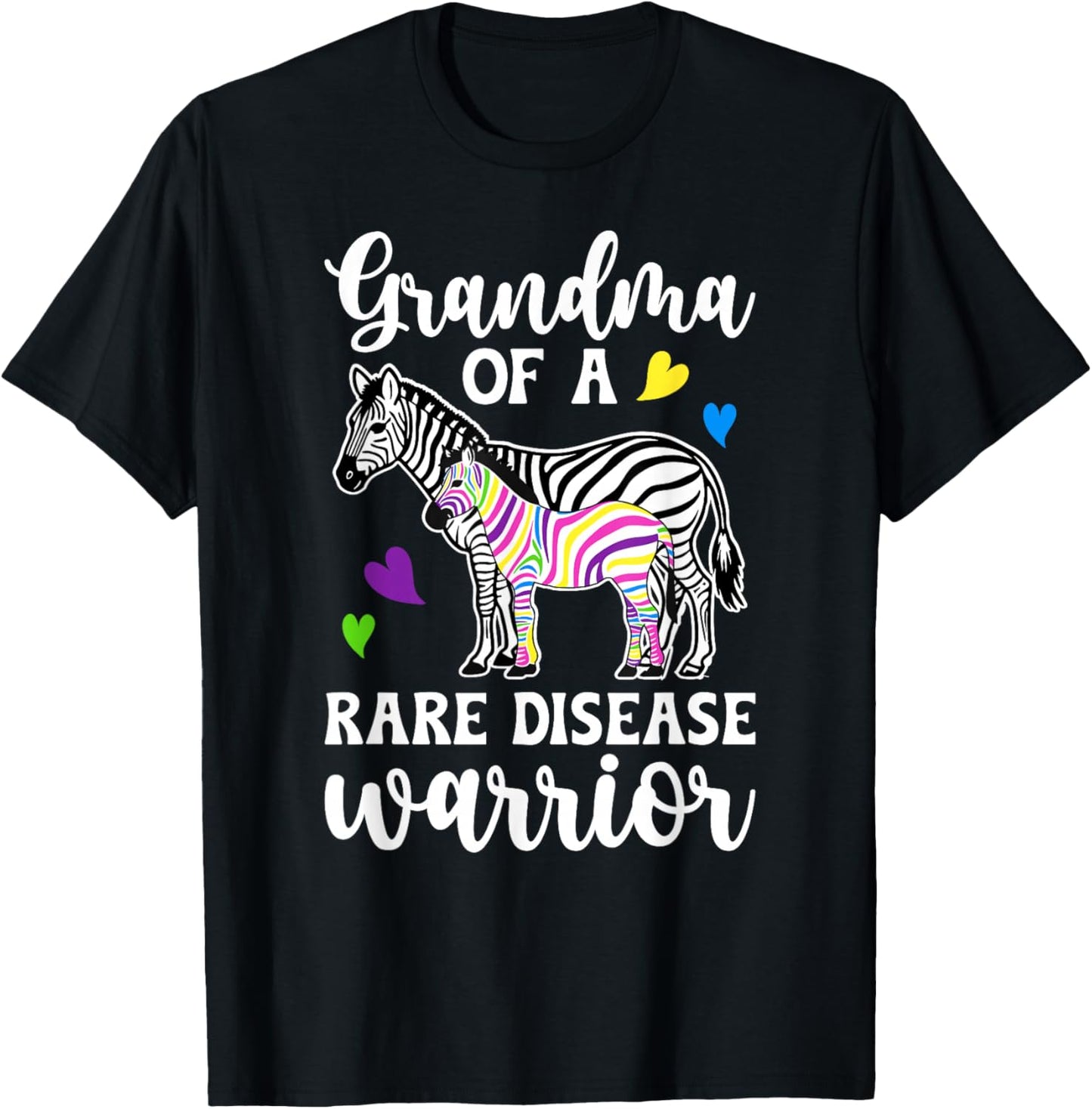 Grandma of A Rare Disease Warrior Rare Disease Awareness T-Shirt - T-Shirt | Black