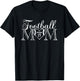 Football Mom Number 17 Football Heart #17 Game Day T-Shirt - T-Shirt | Black