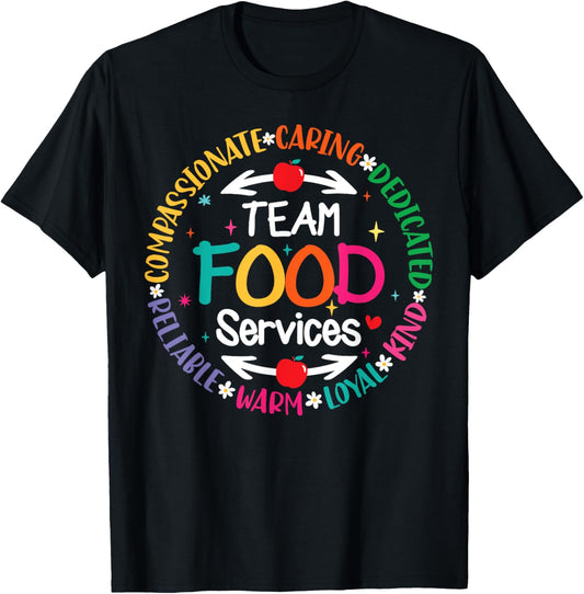 Food Services Back To School Cafeteria Crew Lunch Lady Team T-Shirt - T-Shirt | Black