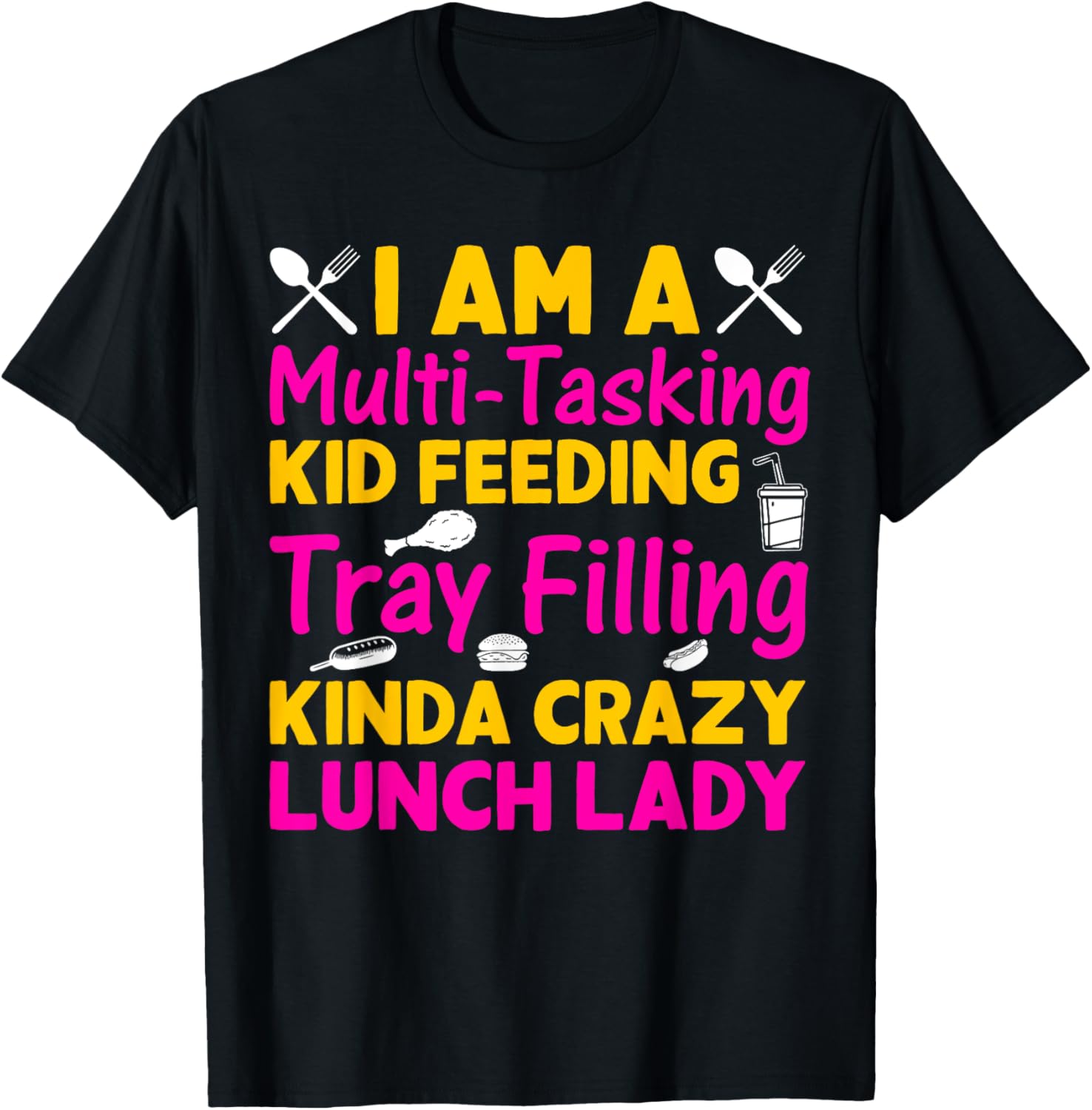 Lunch Lady Cafeteria Worker School Food Service Crew Kitchen T-Shirt - T-Shirt | Black
