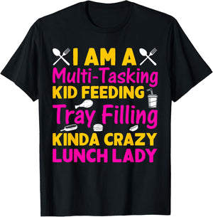 Lunch Lady Cafeteria Worker School Food Service Crew Kitchen T-Shirt - T-Shirt | Black