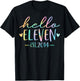 Hello Eleven Est 2014 11 Years Old 11th Birthday Girls Boys T-Shirt - T-Shirt | Black