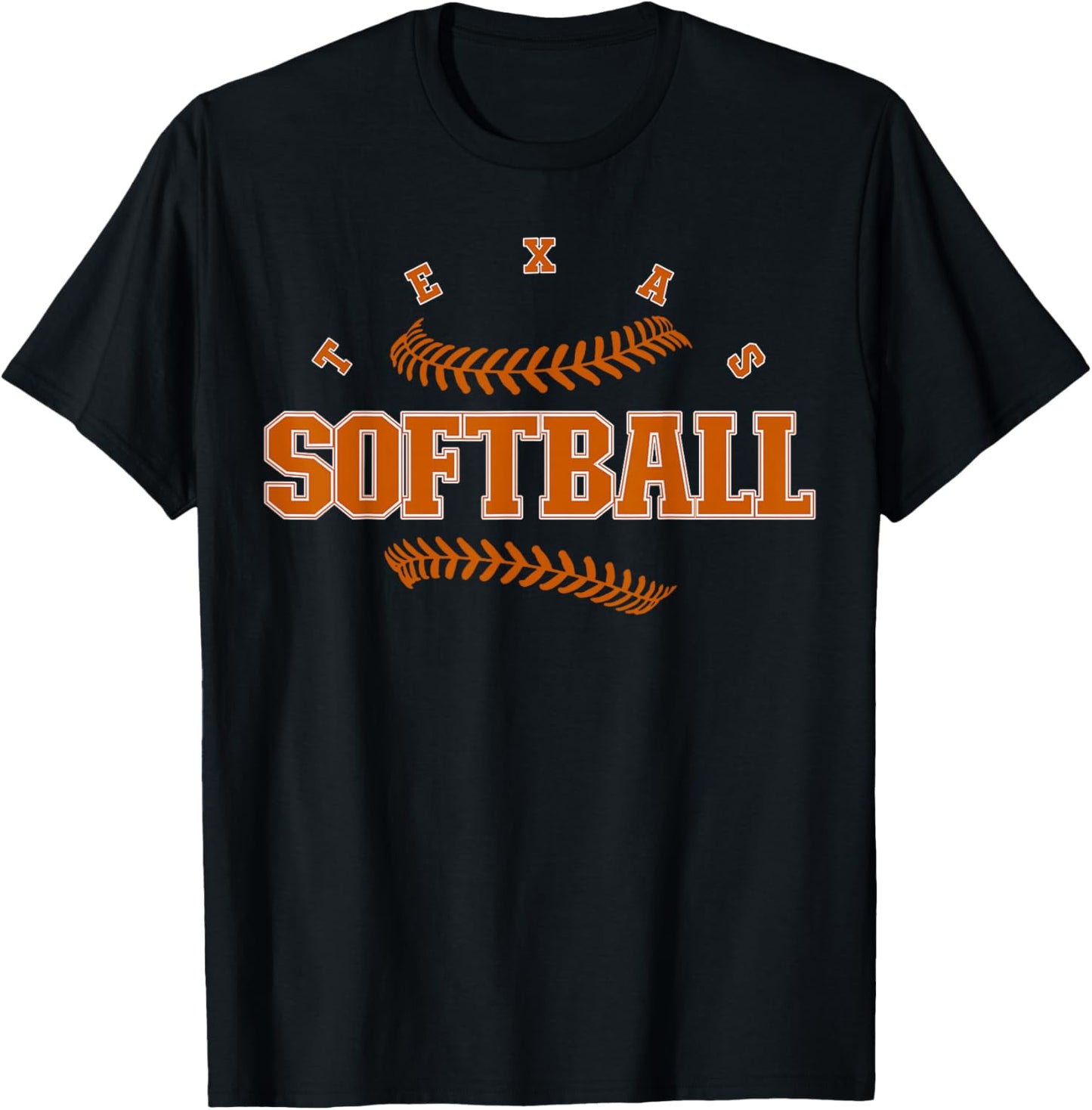 Texas Softball Vintage Kids Team Retro Softball Fan T-Shirt - T-Shirt | Black