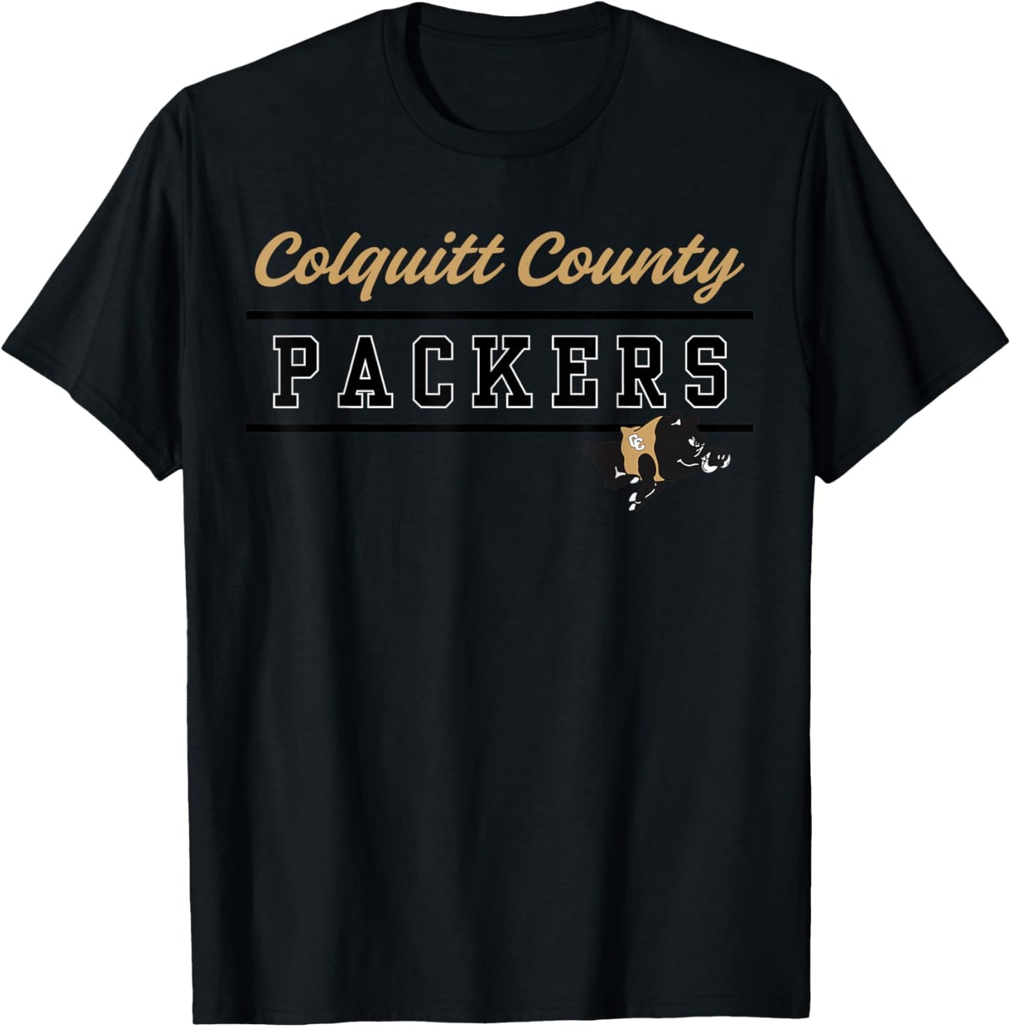 Colquitt County High School Packers Lined Up T-Shirt - T-Shirt | Black