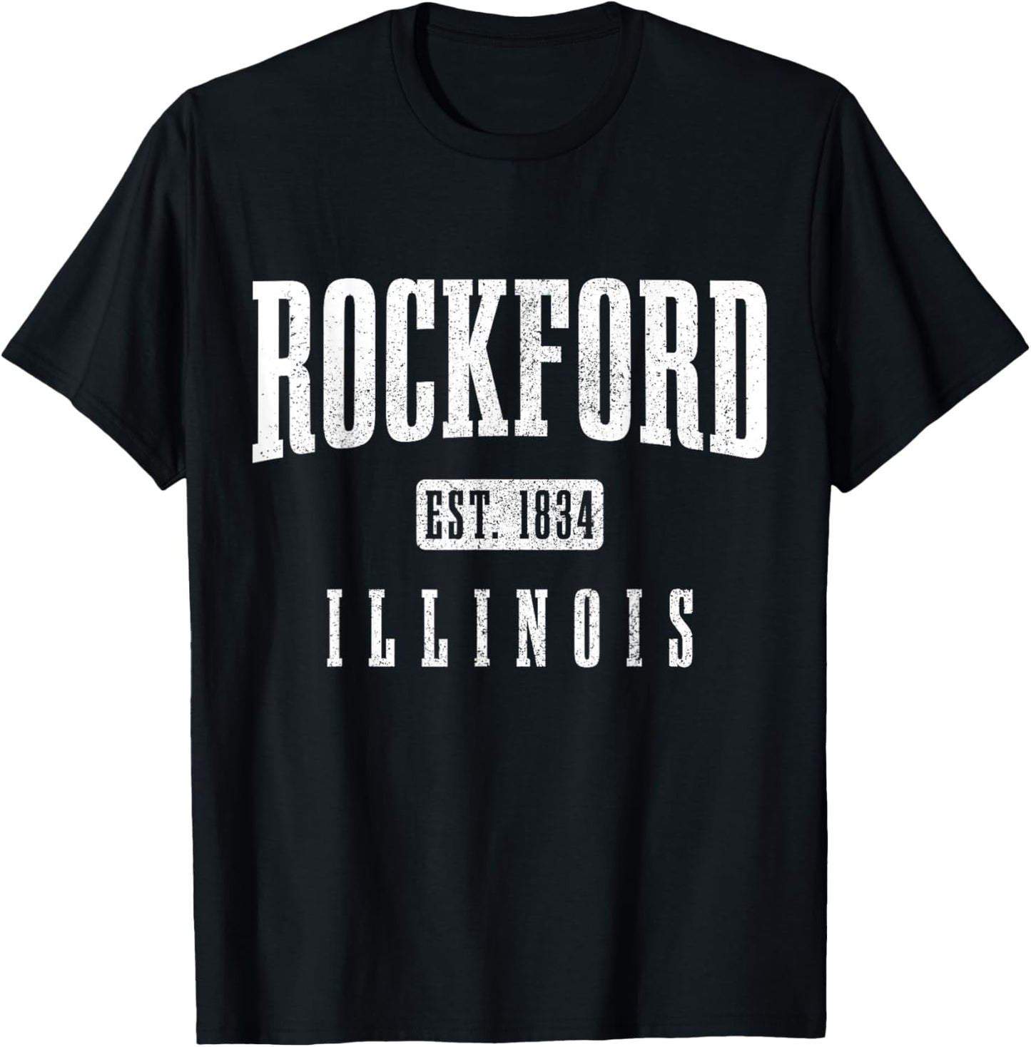 Rockford Illinois Vintage Pride T-Shirt - T-Shirt | Black