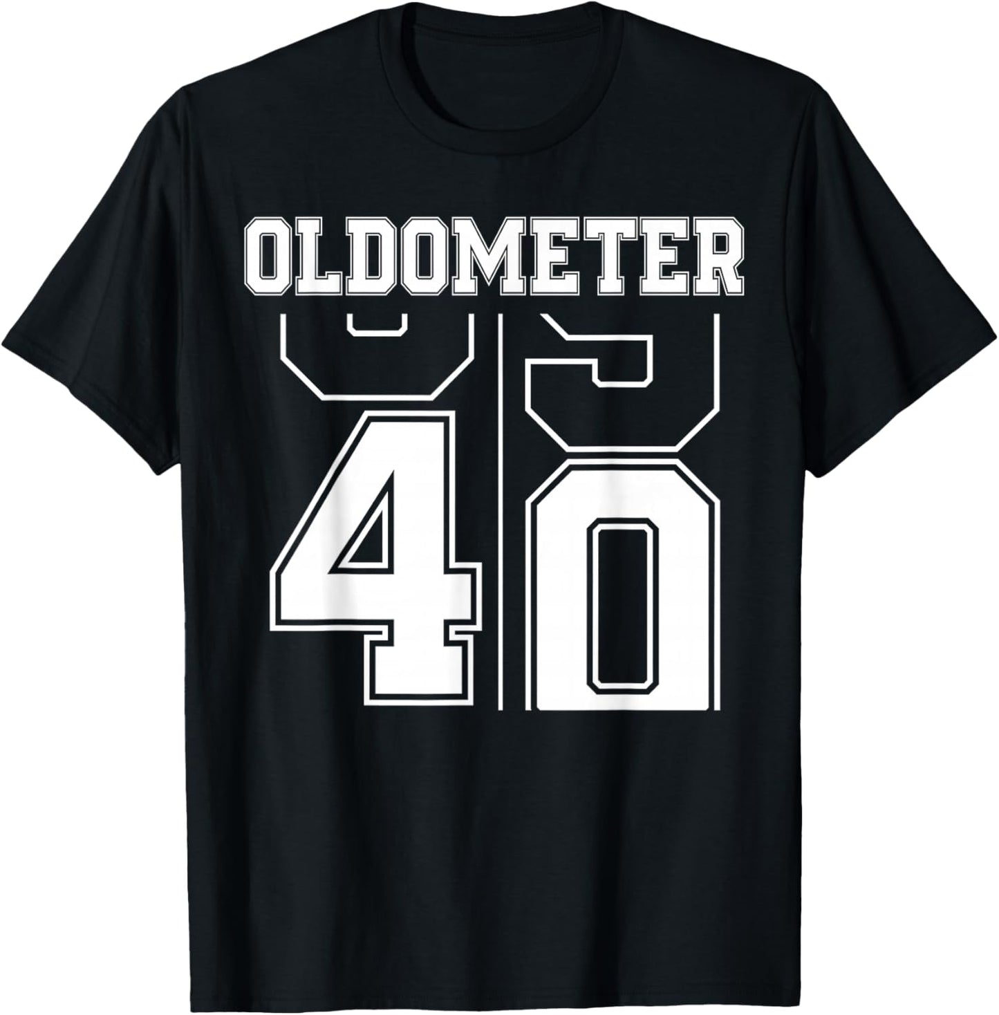 Oldometer 39-40 40th Birthday Sport Text 40 Year Old T-Shirt - T-Shirt | Black