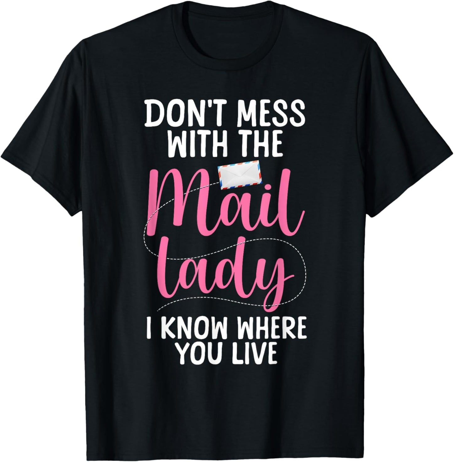Mail Lady Design Girls Mail Carrier Postal Worker T-Shirt - T-Shirt | Black