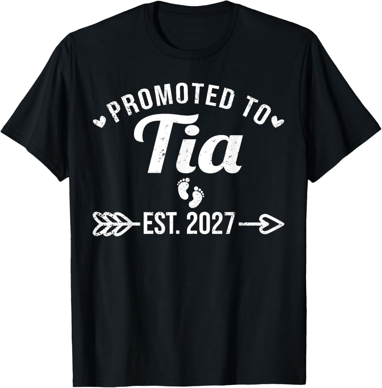 Promoted to Tia Est 2027 Funny Spanish Aunt Pregnancy T-Shirt - T-Shirt | Black