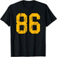 Gold and Black Sports Number 86 Jersey Uniform Player T-Shirt - T-Shirt | Black