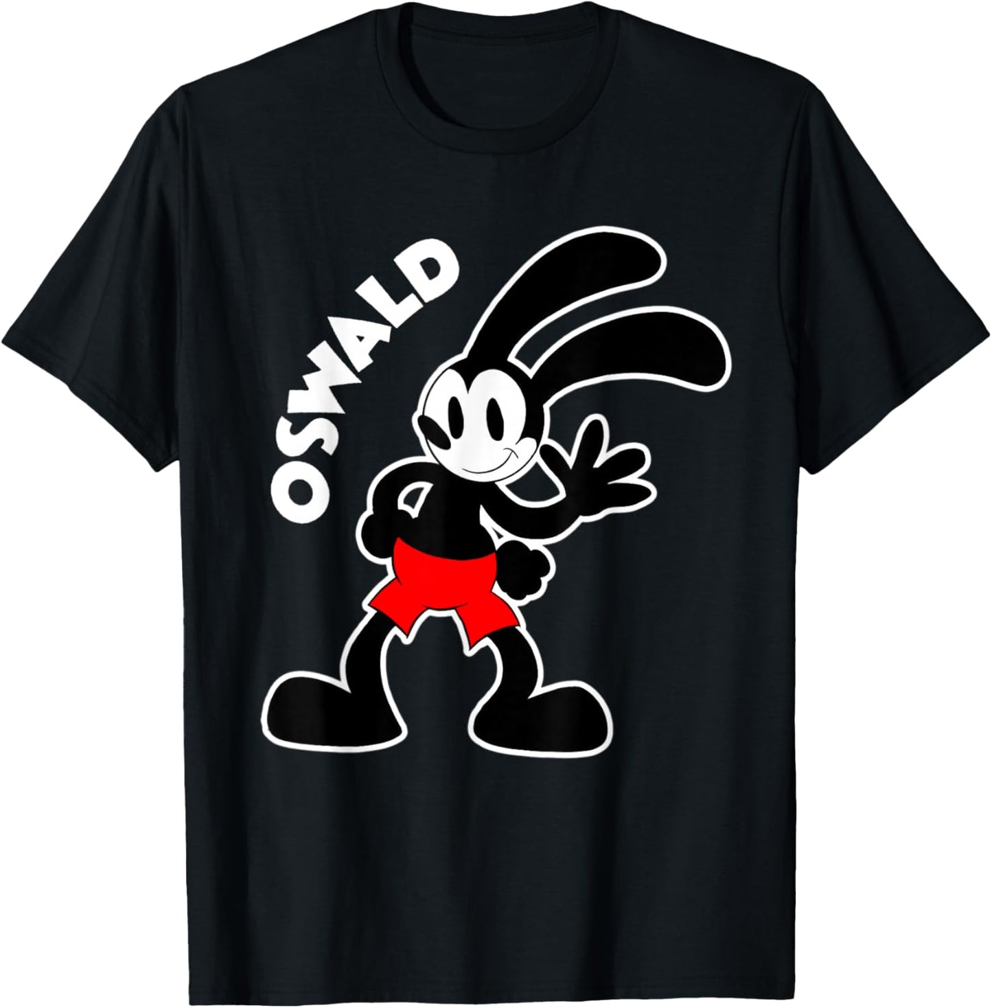 Oswald Rabbit Vintage Bunny Waving Hello T-Shirt - T-Shirt | Black