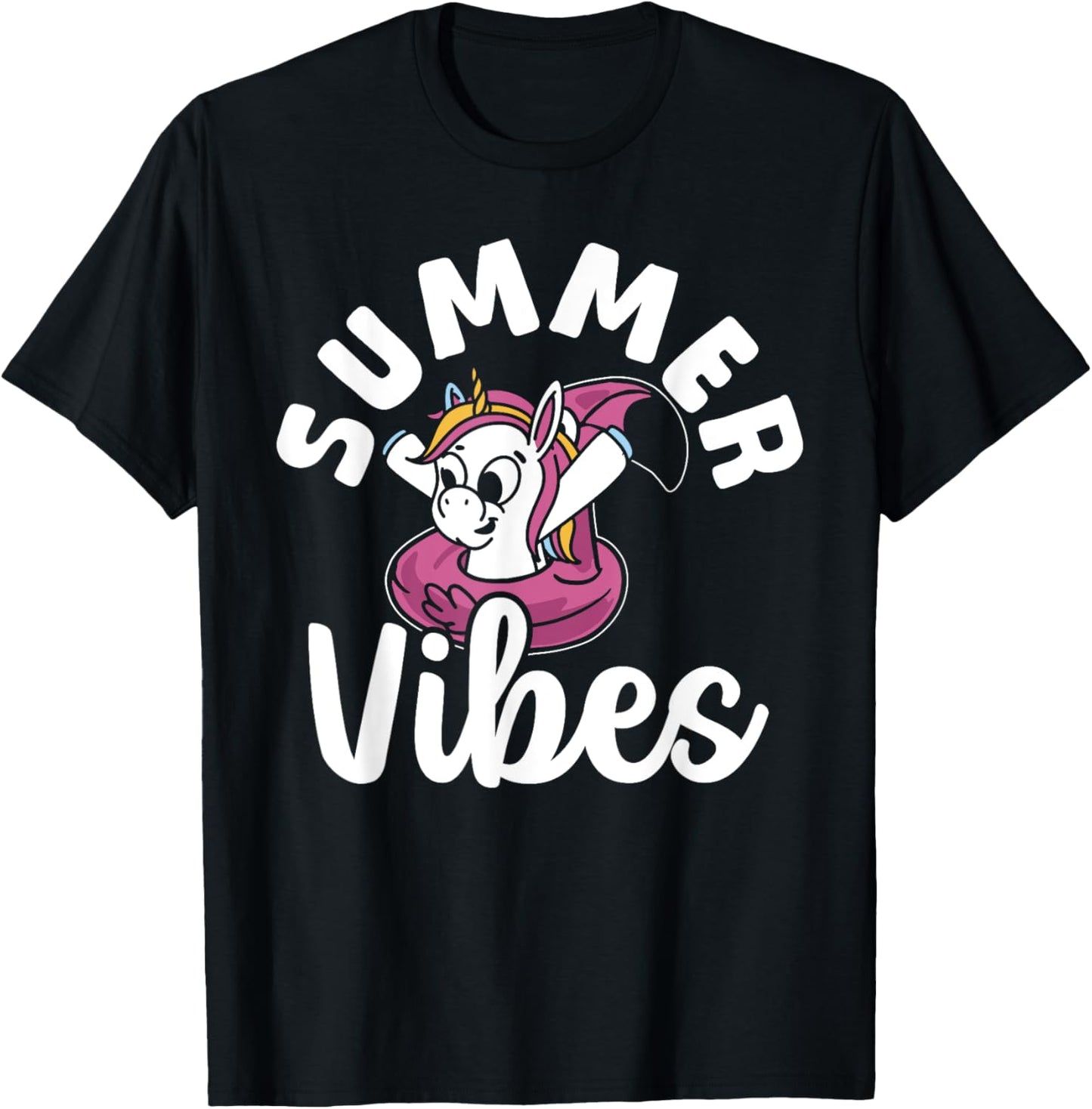 Pool Girl Unicorn Kids Summer Vibes Women Swimming Pool T-Shirt - T-Shirt | Black