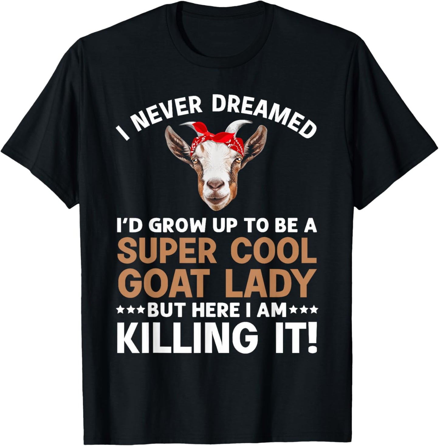Cool Goat Lady Art Girl Animal Farmer Goat Lover T-Shirt - T-Shirt | Black