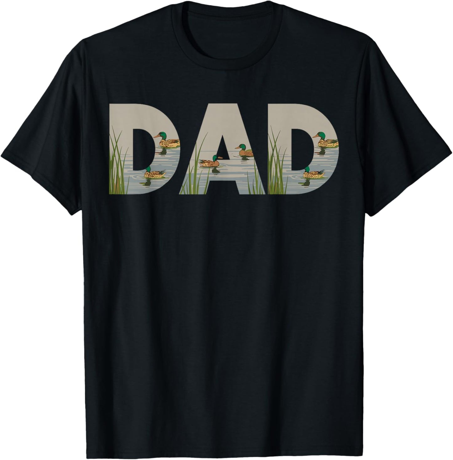 Duck Dad Nature Lake Waterfowl Hunter Outdoors T-Shirt - T-Shirt | Black