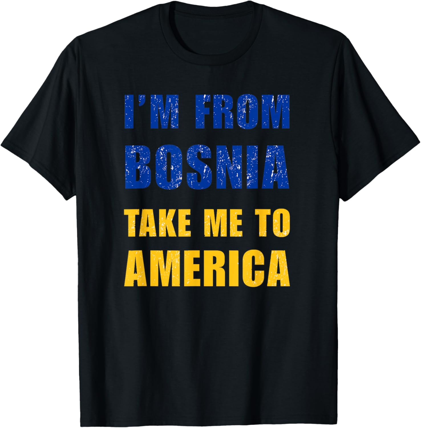 Von Bosnien nach Amerika | Bosnian Pride, Bosna i Hercegovina T-Shirt - T-Shirt | Black