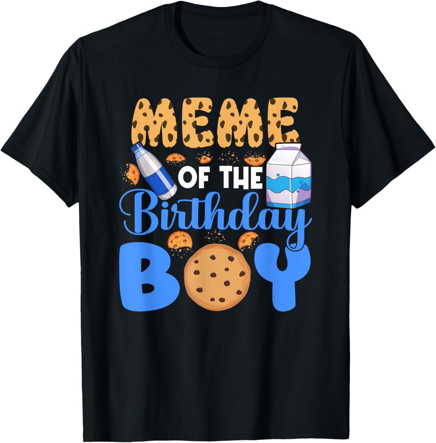 Meme of The Birthday Boy Milk and Cookies 1st Birthday T-Shirt - T-Shirt | Black