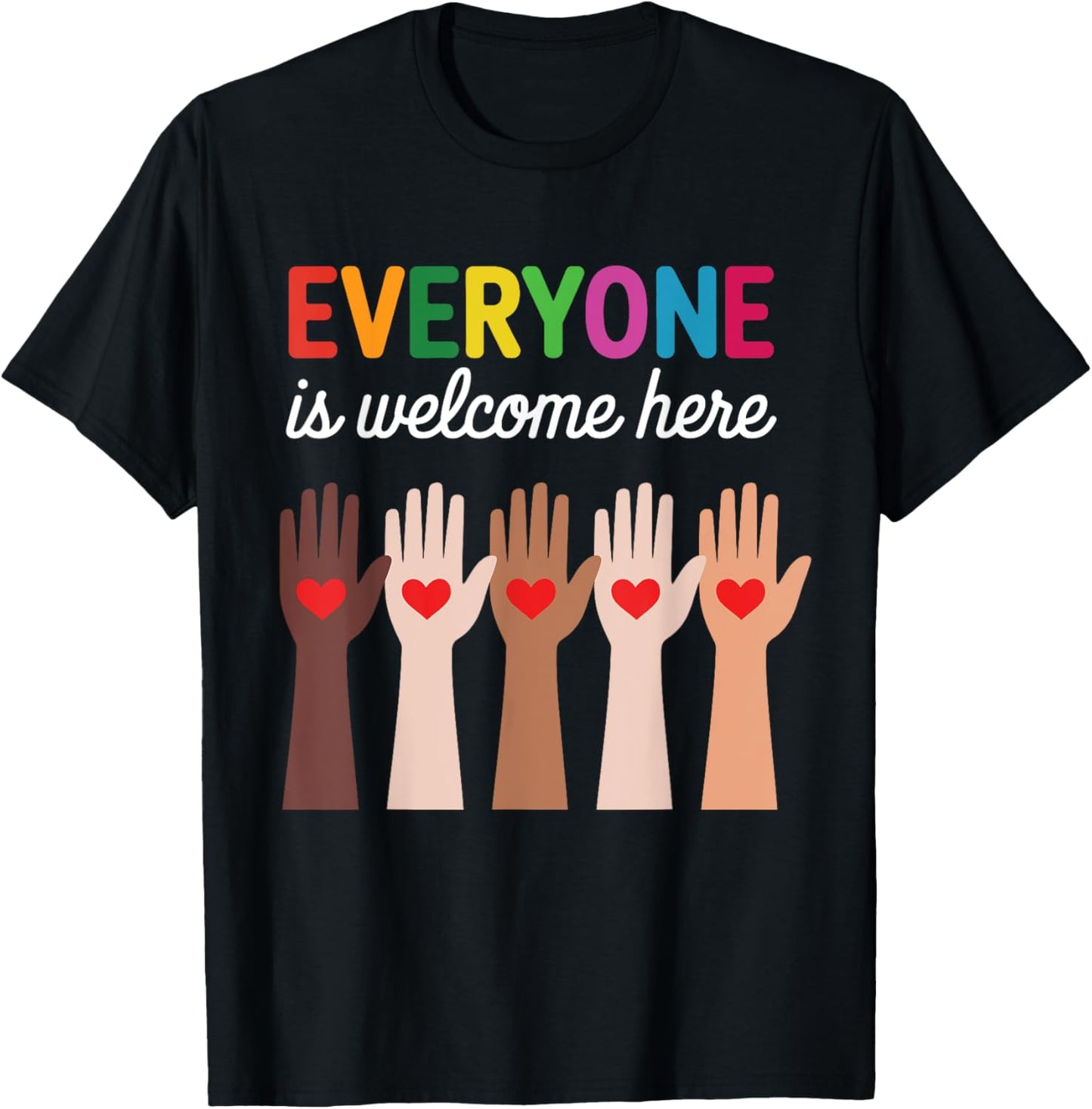 Everyone Is Welcome Here Idaho Teacher T-Shirt - T-Shirt | Black