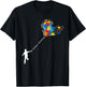 Autism Awareness Puzzle Heart Balloon Love Hope Support T-Shirt - T-Shirt | Black