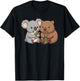 Cute Koala Wombat Eating Australian Animals Kawaii Foodie T-Shirt - T-Shirt | Black