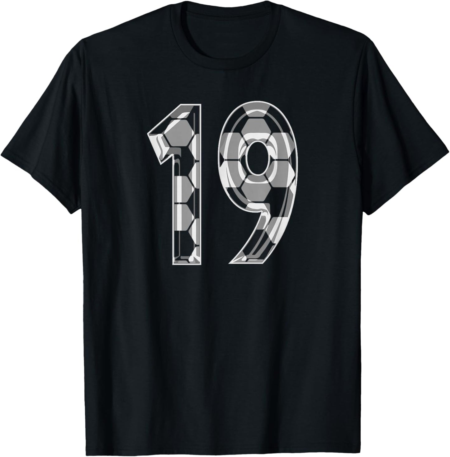 Soccer Pattern Number 19 Jersey Player Uniform #19 T-Shirt - T-Shirt | Black