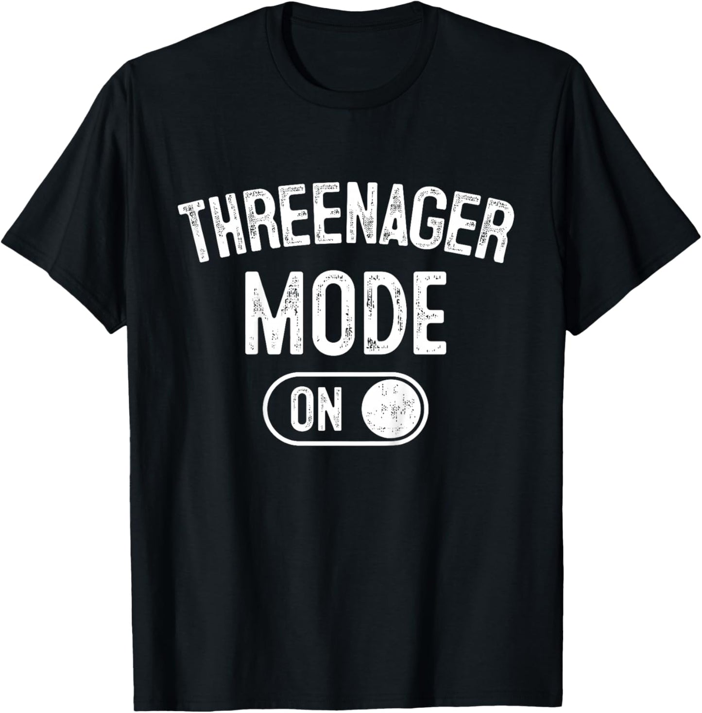 Kids Threenager Mode On 3rd Birthday Gifts Third Bday 3 Years Old T-Shirt - T-Shirt | Black