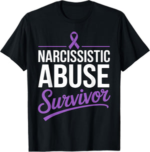 Narcissistic Abuse Survivor Domestic Violence Purple Ribbon T-Shirt - T-Shirt | Black