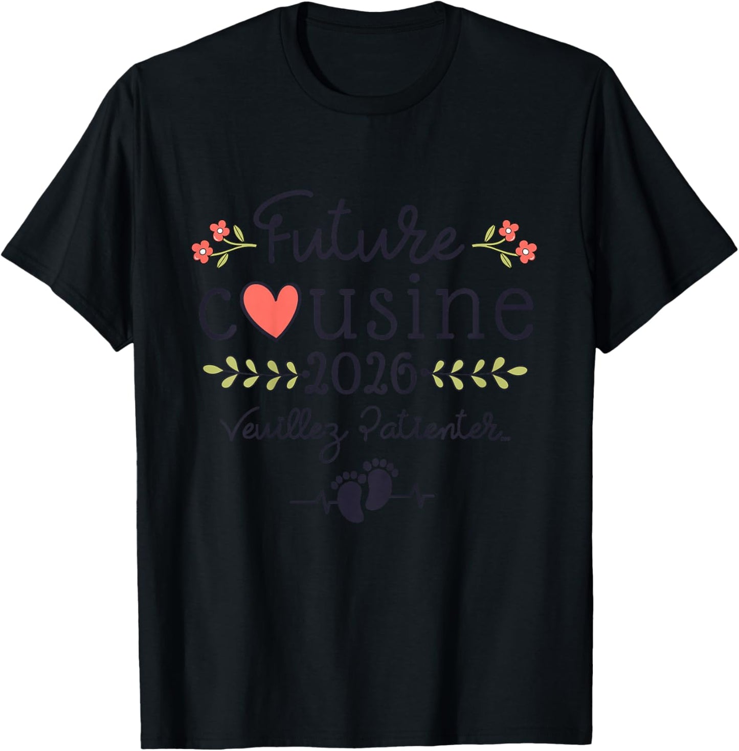 Future cousin 2026 Announcement Pregnancy, Soon Cousine 2026 T-Shirt - T-Shirt | Black