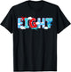 8th Airplane Birthday Party Eight Year Old Pilot Birthday T-Shirt - T-Shirt | Black