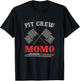 Retro Pit Crew Momo Gifts For Mother's Day Race Car Mom Momo T-Shirt - T-Shirt | Black