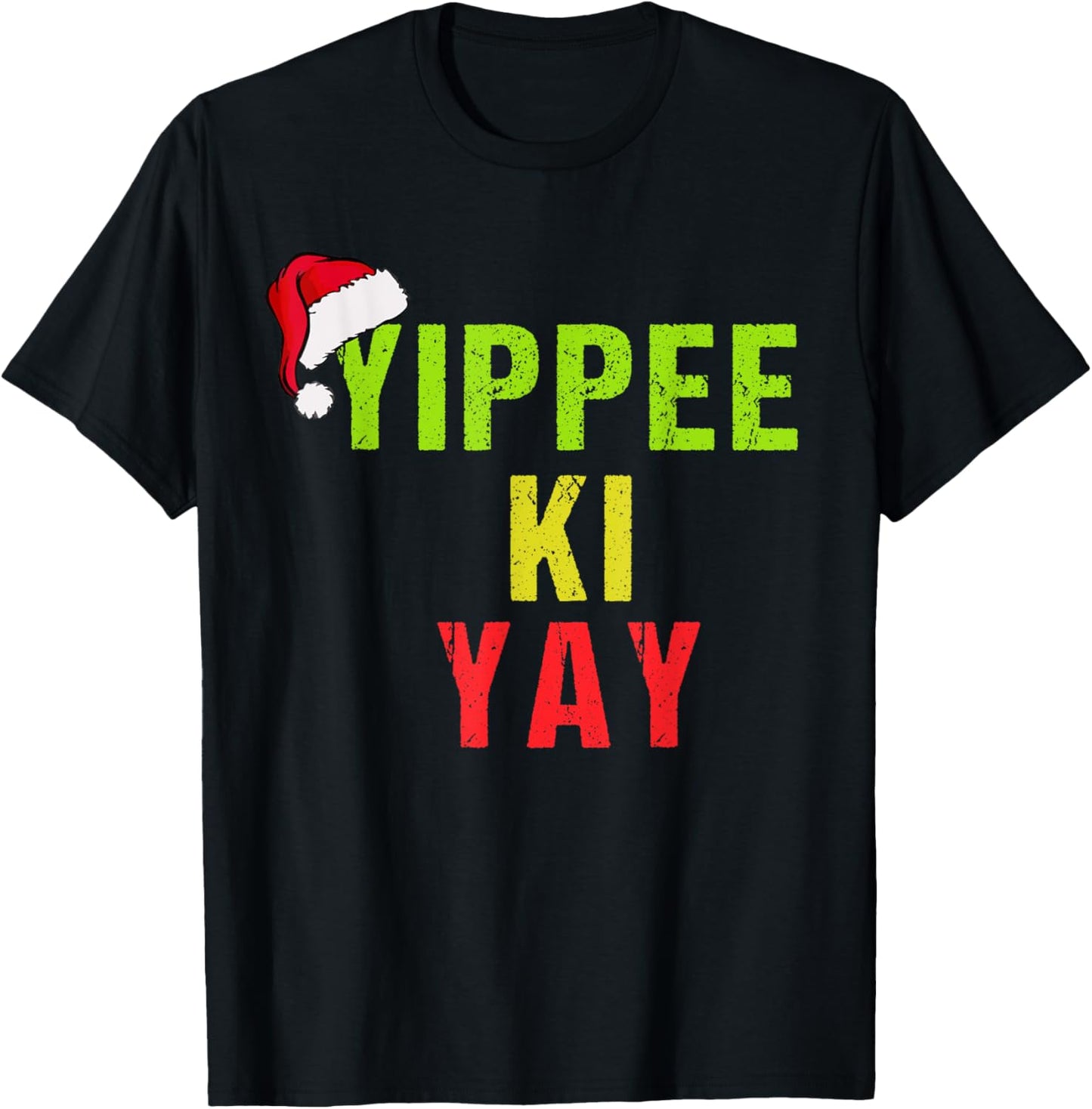 Funny Christmas Sweater Yippee-Ki-Yay Funny Christmas Xmas T-Shirt - T-Shirt | Black
