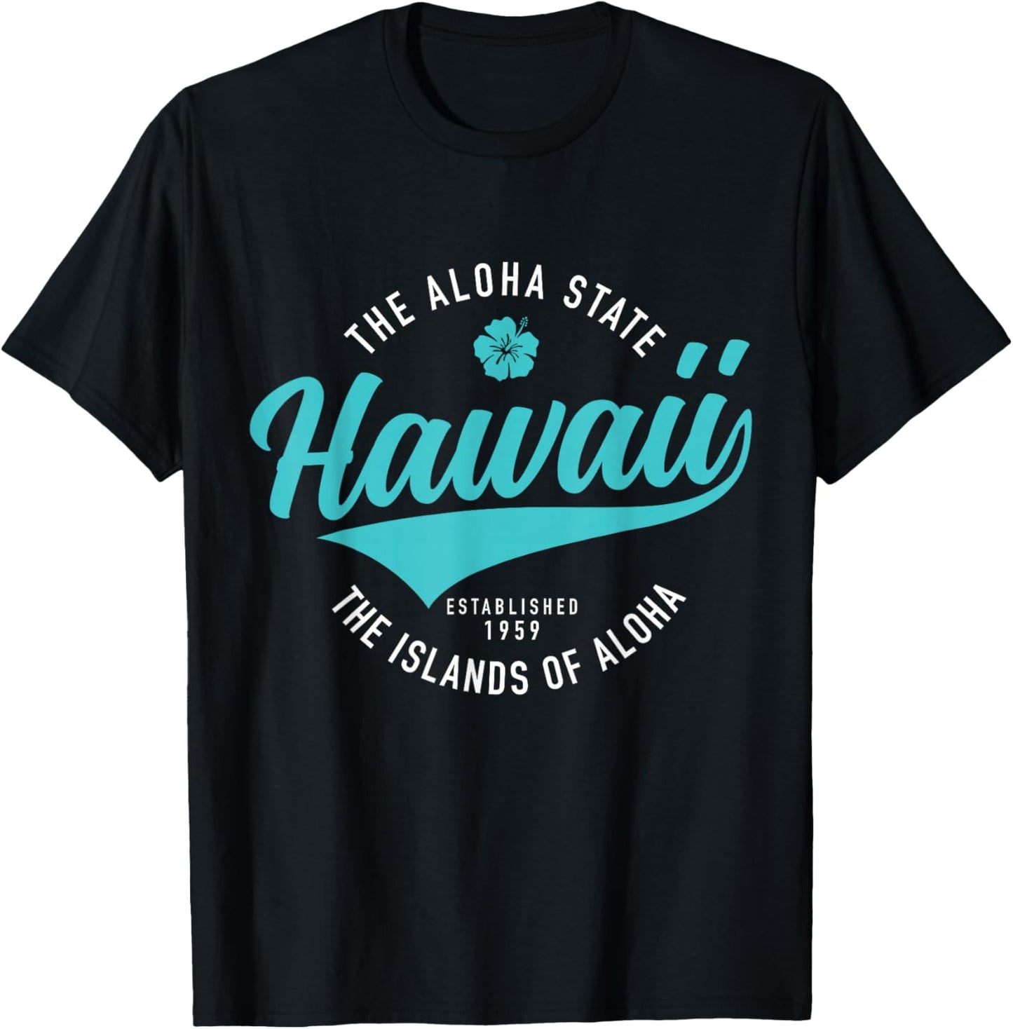 Hawaii The Aloha State Hawaiian Islands Souvenir Vintage T-Shirt - T-Shirt | Black