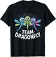 Team Dragonfly Cute Cartoon Spiritual Nature Birthday Party T-Shirt - T-Shirt | Black