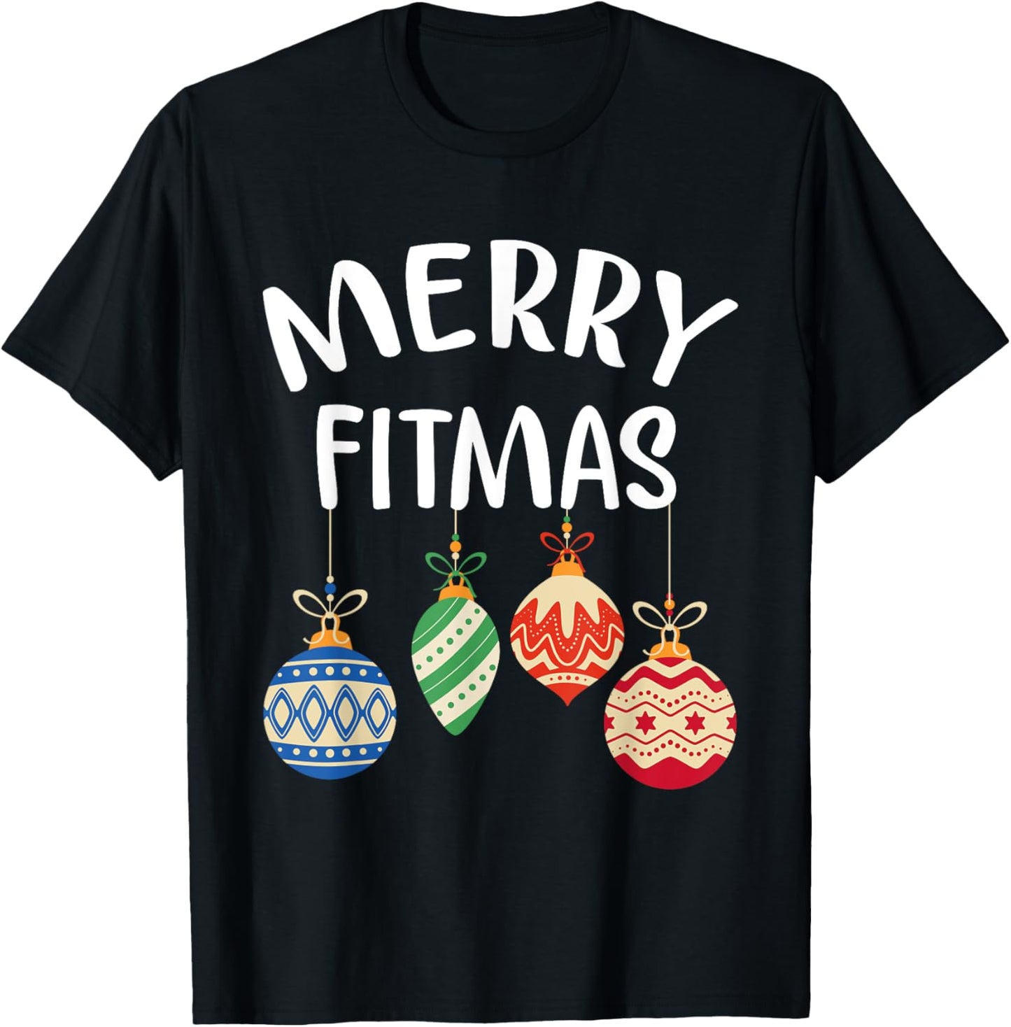 Merry Fitmas for Christmas Workout Xmas Gym Holiday Fitness T-Shirt - T-Shirt | Black