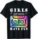 Funny 80s 90s Girls Just Wanna Have Fun Cassette Vintage T-Shirt - T-Shirt | Black