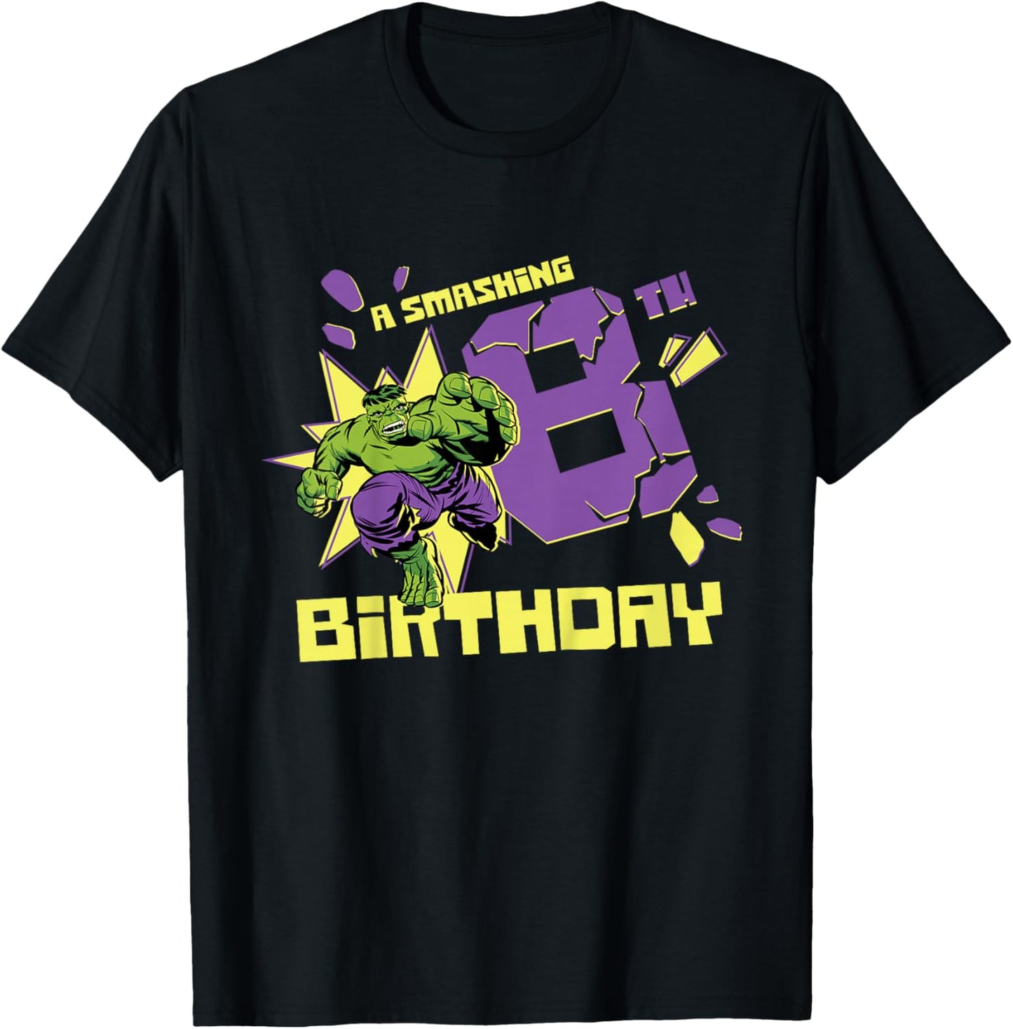 Marvel Super Heroes Hulk A Smashing 8th Birthday Party T-Shirt - T-Shirt | Black