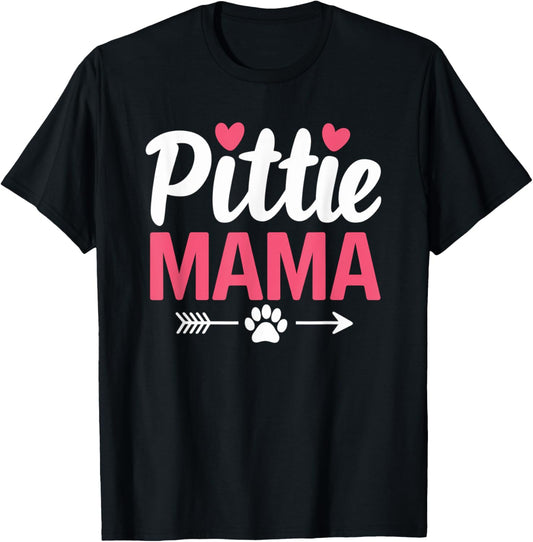Funny Dog Pittie Mom Pitbull Dog Lovers Mothers Day Gifts T-Shirt - T-Shirt | Black