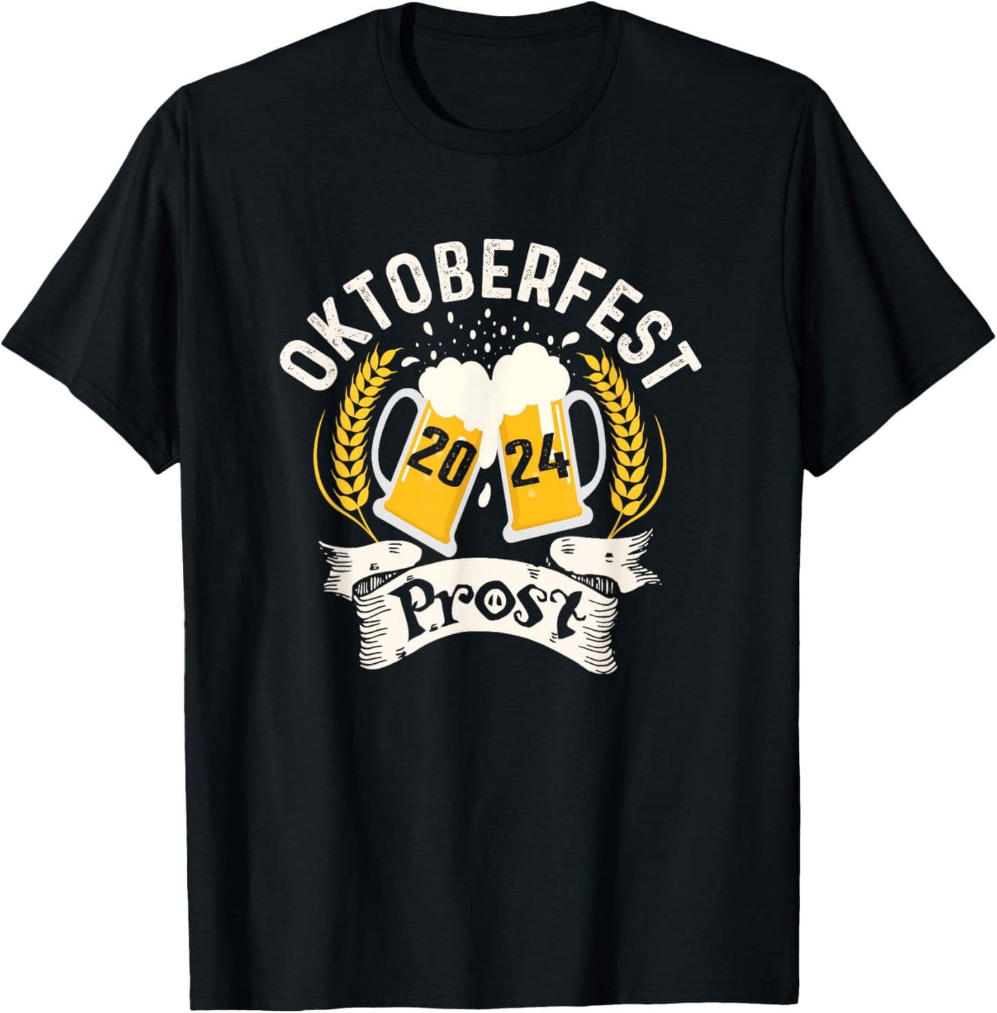 Oktoberfest 2024 Prost German beer drinking T-Shirt - T-Shirt | Black