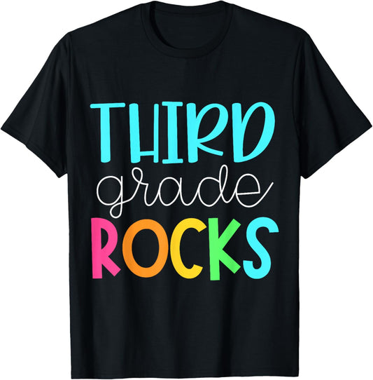 3rd Grade Rocks 3rd Grade Teacher First day of school T-Shirt - T-Shirt | Black