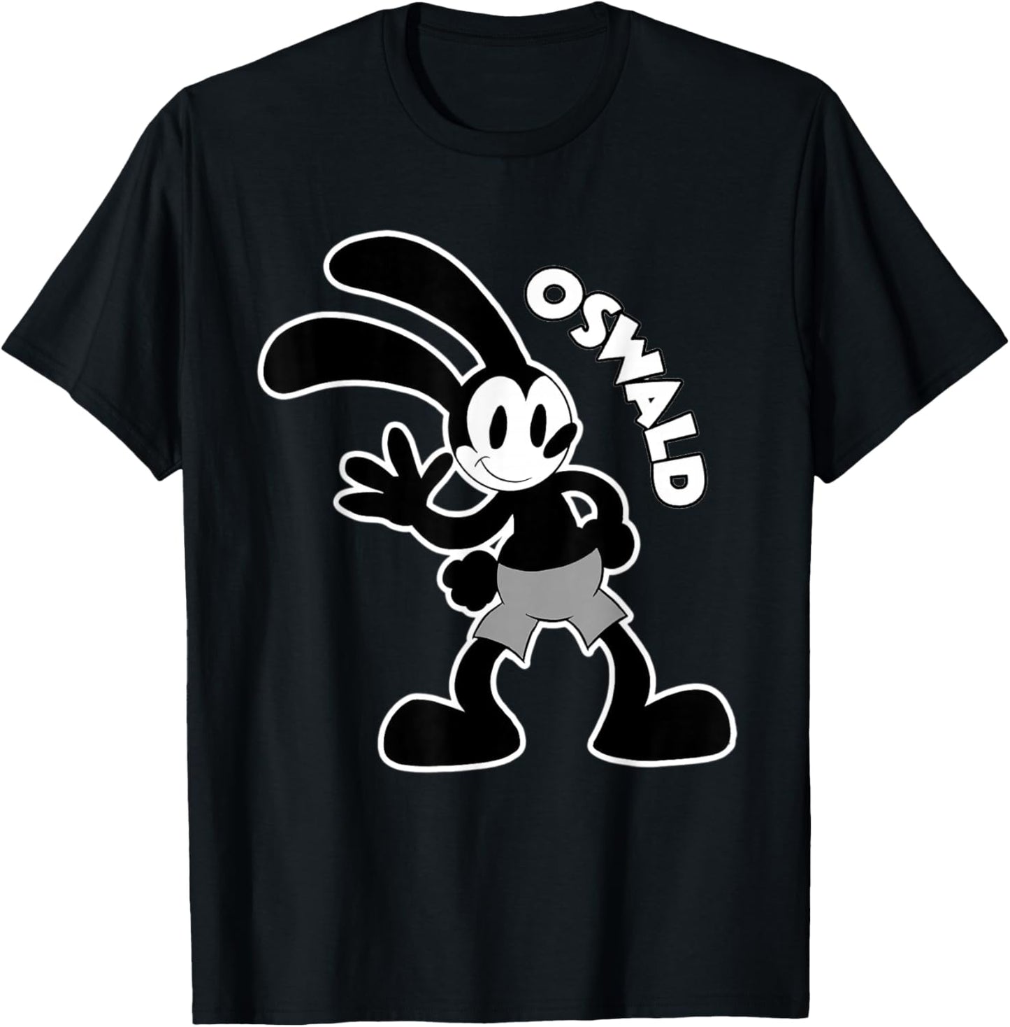 Oswald Rabbit Vintage Cartoon Bunny T-Shirt - T-Shirt | Black